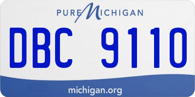 MI license plate DBC9110
