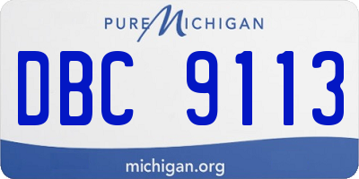 MI license plate DBC9113