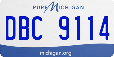 MI license plate DBC9114