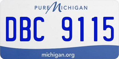 MI license plate DBC9115