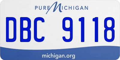 MI license plate DBC9118