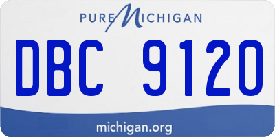 MI license plate DBC9120