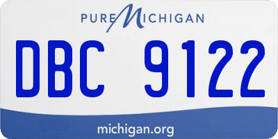 MI license plate DBC9122
