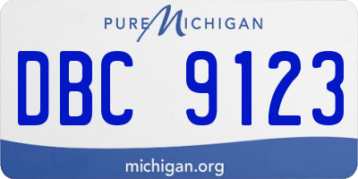 MI license plate DBC9123