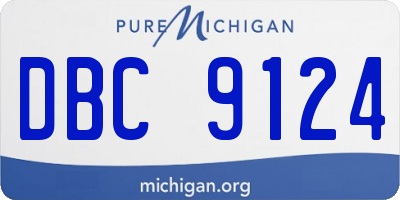 MI license plate DBC9124