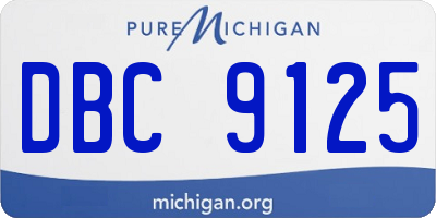 MI license plate DBC9125