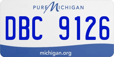 MI license plate DBC9126