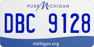 MI license plate DBC9128