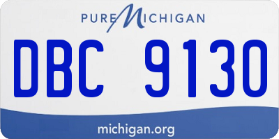 MI license plate DBC9130