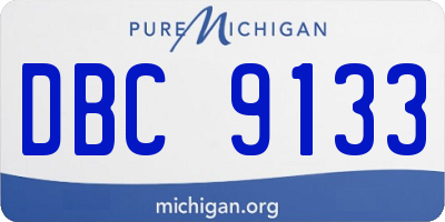MI license plate DBC9133