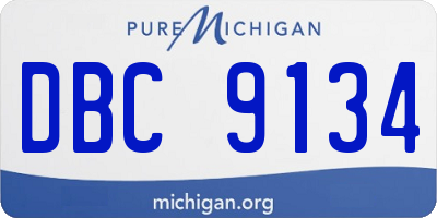 MI license plate DBC9134