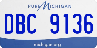 MI license plate DBC9136