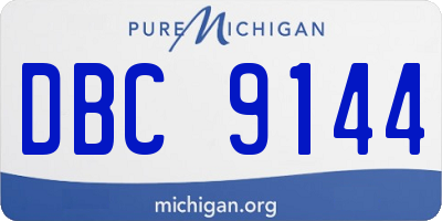 MI license plate DBC9144
