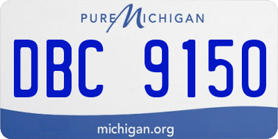 MI license plate DBC9150