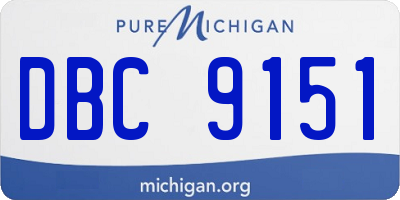 MI license plate DBC9151