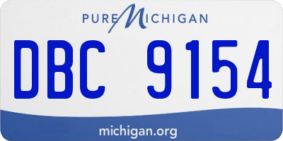 MI license plate DBC9154