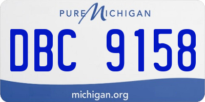 MI license plate DBC9158
