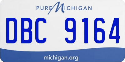 MI license plate DBC9164