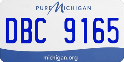 MI license plate DBC9165