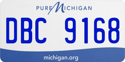 MI license plate DBC9168