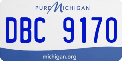 MI license plate DBC9170
