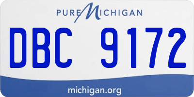 MI license plate DBC9172