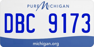MI license plate DBC9173