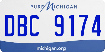 MI license plate DBC9174
