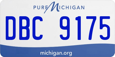 MI license plate DBC9175