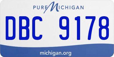 MI license plate DBC9178