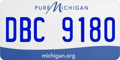 MI license plate DBC9180