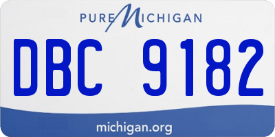 MI license plate DBC9182