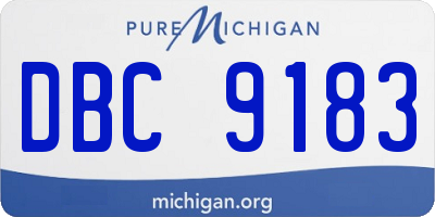 MI license plate DBC9183