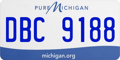MI license plate DBC9188