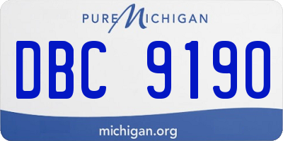 MI license plate DBC9190