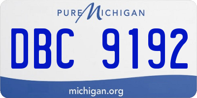 MI license plate DBC9192