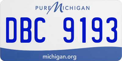 MI license plate DBC9193