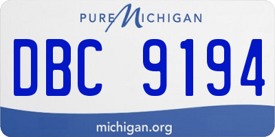MI license plate DBC9194