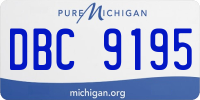 MI license plate DBC9195