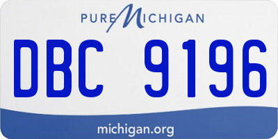 MI license plate DBC9196