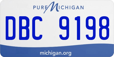 MI license plate DBC9198