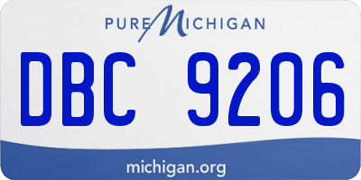 MI license plate DBC9206