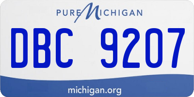 MI license plate DBC9207