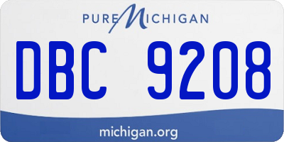 MI license plate DBC9208