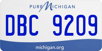 MI license plate DBC9209
