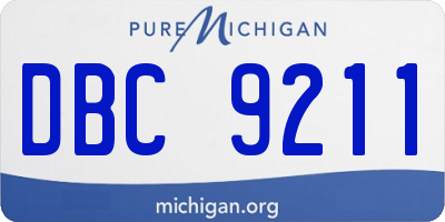 MI license plate DBC9211