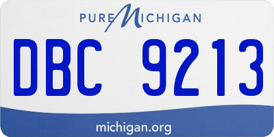 MI license plate DBC9213