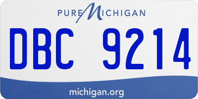 MI license plate DBC9214