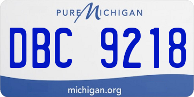MI license plate DBC9218