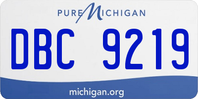 MI license plate DBC9219